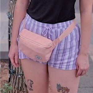Striped summer shorts, purple shorts
